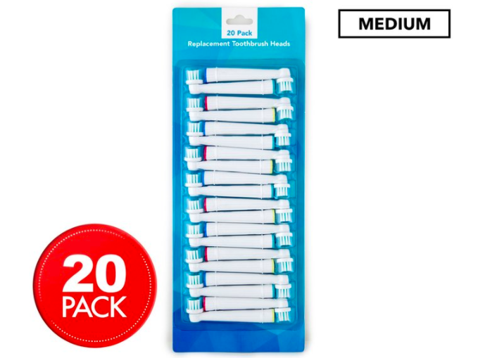 20 x Oral-B Compatible Replacement Toothbrush Heads – Medium $19.99