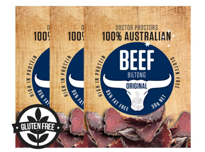 3 x Doctor Proctors Australian Beef Biltong Original 30g $11.49