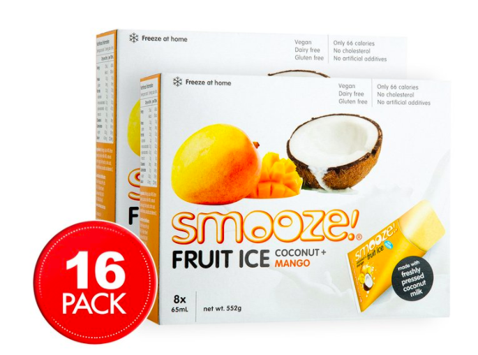 2 x Smooze Fruit Ice Coconut & Mango 8pk $12