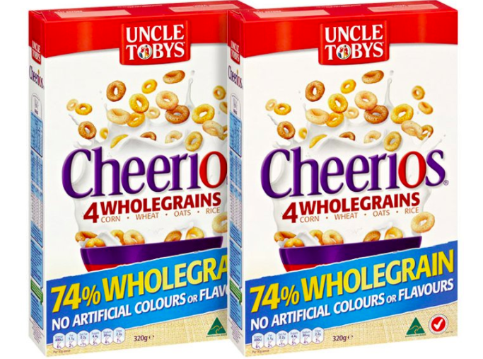 2 x Uncle Tobys Cheerios 320g $6.50