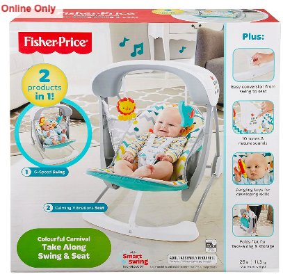 Fisher-Price Colourful Carnival Take-Along Swing & Seat $99