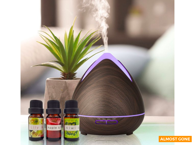 Purespa Ultrasonic Diffuser + Oils – Dark Wood $37