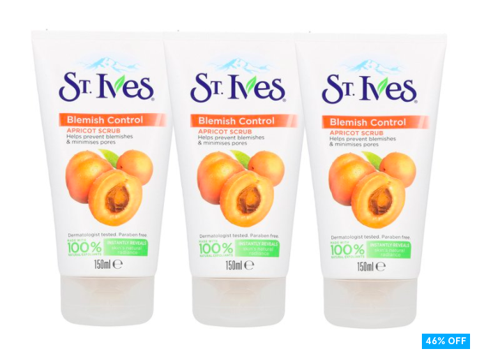 3 x St. Ives Blemish Control Apricot Scrub 150mL $14.97 (Don’t pay $27.87)