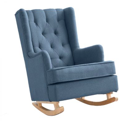 Levede Rocking Chair Chairs Armchair Fabric Lounge Recliner Feeding Rocker Blue $349.95 Was $539.95