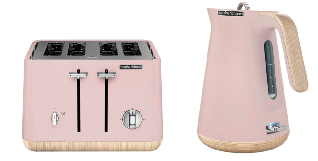 Morphy Richards 100012 240012 Scandi Aspect Kettle & Toaster PACK – Dusty Pink $229.00