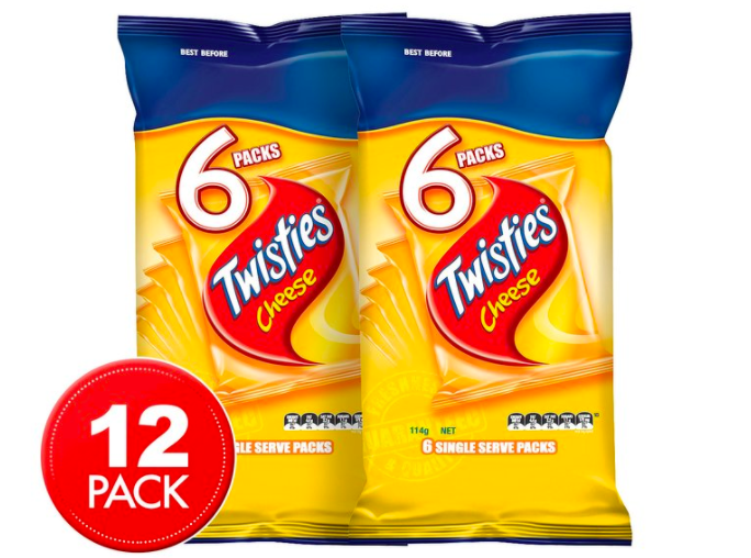 2 x Twisties Cheese 6pk $6