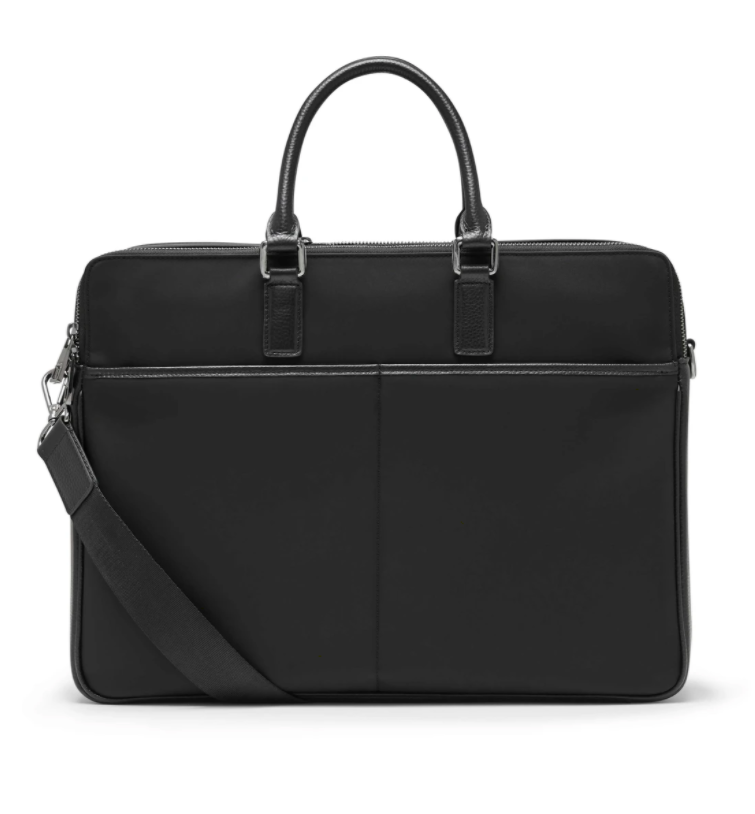 Nylon & Leather Briefcase Black $199 was $299