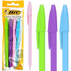 BIC BLUE BALL POINT PENS 0.7 4PK $1 (RRP: $2.14)