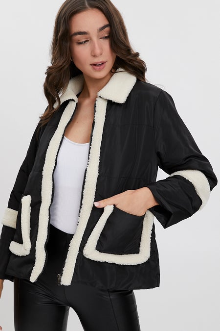 Teddy Trim Puffa Coat $50 was $99.99