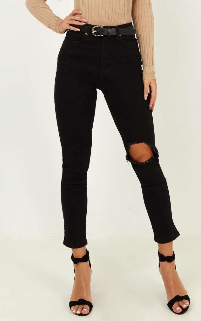 Showpo. BOBBI JEANS IN WASHED BLACK DENIM price reduced fromAU$79.95 to AU$27.00