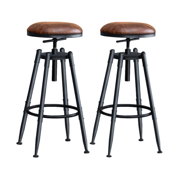 2x Levede Rustic Industrial Bar Stool Kitchen Stool Barstool Swivel Dining Chair $146 (was $319)
