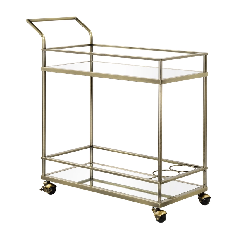 For $159, this luxurious mid century bar cart provides a portable place for your alcohol, glasses, barware & more!