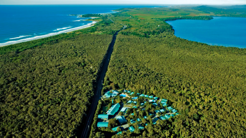 Book your relaxing stay at Angourie Resort, a charming rainforest retreat in Yamba, NSW for $359!