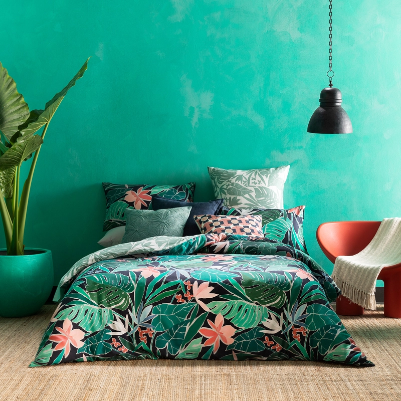 Turn your bedroom into a tropical haven with this KAS Harper Quilt Cover Set for $79!