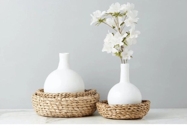 Powder Coated White Round Vase for Your Center Table – $95