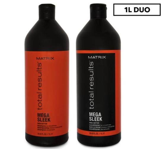 Treat your hair with the best product– Matrix Total Results Mega Sleek Shampoo & Conditioner Duo 1L $48!